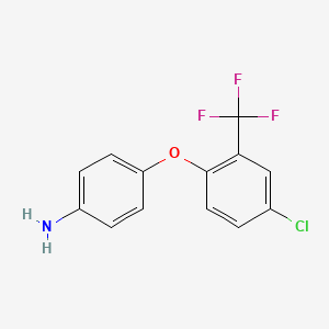 molecular formula C13H9ClF3NO B14612810 4-[4-Chloro-2-(trifluoromethyl)phenoxy]aniline CAS No. 57478-15-6