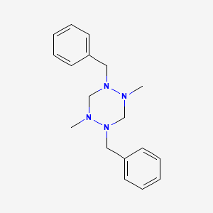 molecular formula C18H24N4 B14612862 1,2,4,5-Tetrazine, hexahydro-1,4-dimethyl-2,5-bis(phenylmethyl)- CAS No. 61012-91-7