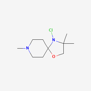 molecular formula C10H19ClN2O B14612906 4-Chloro-3,3,8-trimethyl-1-oxa-4,8-diazaspiro[4.5]decane CAS No. 57822-90-9