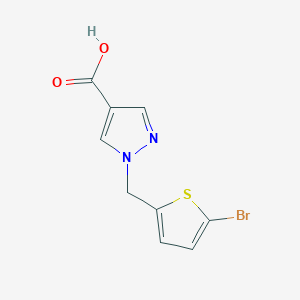 molecular formula C9H7BrN2O2S B1461291 1-[(5-bromothiophen-2-yl)methyl]-1H-pyrazole-4-carboxylic acid CAS No. 1154881-85-2