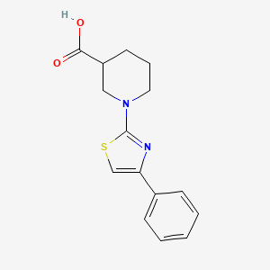 molecular formula C15H16N2O2S B1461292 1-(4-Phenyl-1,3-thiazol-2-yl)-3-piperidinecarboxylic acid CAS No. 927803-58-5