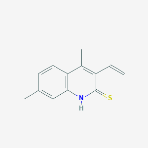 molecular formula C13H13NS B14612987 3-ethenyl-4,7-dimethyl-1H-quinoline-2-thione CAS No. 59280-88-5