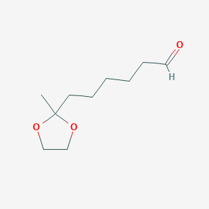 molecular formula C10H18O3 B14613048 1,3-Dioxolane-2-hexanal, 2-methyl- CAS No. 57221-86-0