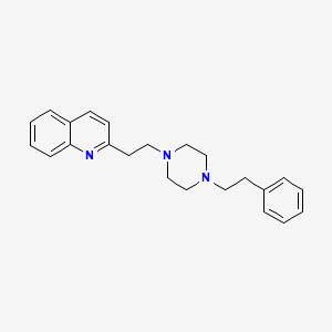 molecular formula C23H27N3 B14613080 Quinoline, 2-(2-(4-(2-phenylethyl)-1-piperazinyl)ethyl)- CAS No. 57962-04-6