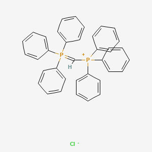 Triphenyl[(triphenyl-lambda~5~-phosphanylidene)methyl]phosphanium chloride