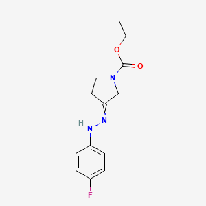 molecular formula C13H16FN3O2 B14613153 Ethyl 3-[2-(4-fluorophenyl)hydrazinylidene]pyrrolidine-1-carboxylate CAS No. 61006-12-0