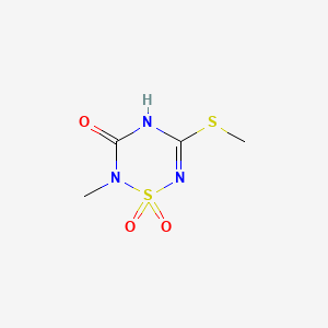 molecular formula C4H7N3O3S2 B14613241 2-Methyl-5-methylsulfanyl-1,1-dioxo-4H-1,2,4,6-thiatriazin-3-one CAS No. 58030-51-6