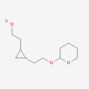 molecular formula C12H22O3 B14613272 2-(2-{2-[(Oxan-2-yl)oxy]ethyl}cyclopropyl)ethan-1-ol CAS No. 59014-48-1