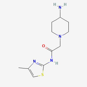 molecular formula C11H18N4OS B1461328 2-(4-aminopiperidin-1-yl)-N-(4-methyl-1,3-thiazol-2-yl)acetamide CAS No. 1154550-03-4