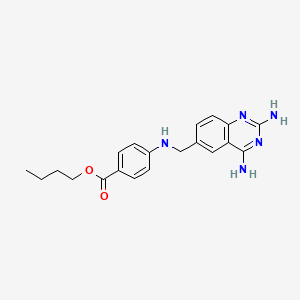 molecular formula C20H23N5O2 B14613309 Butyl 4-{[(2,4-diaminoquinazolin-6-YL)methyl]amino}benzoate CAS No. 57343-58-5