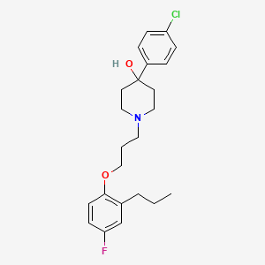 molecular formula C23H29ClFNO2 B14613340 4-(4-Chlorophenyl)-1-[3-(4-fluoro-2-propylphenoxy)propyl]piperidin-4-ol CAS No. 57382-07-7