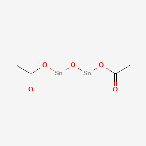 molecular formula C4H6O5Sn2 B14613350 1,3-Bis(acetyloxy)distannoxane CAS No. 57356-15-7