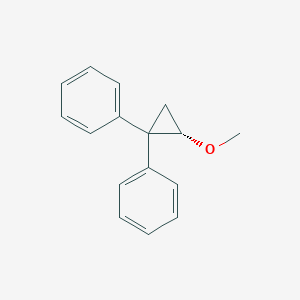 molecular formula C16H16O B14613382 1,1'-[(2S)-2-Methoxycyclopropane-1,1-diyl]dibenzene CAS No. 57793-36-9