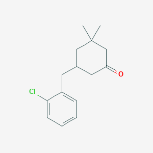 molecular formula C15H19ClO B14613406 5-[(2-Chlorophenyl)methyl]-3,3-dimethylcyclohexan-1-one CAS No. 60741-77-7