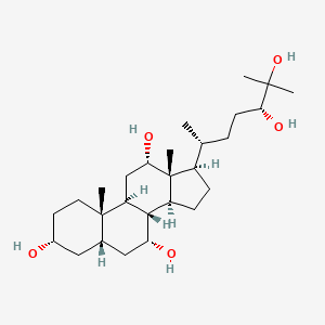 molecular formula C27H48O5 B14613424 Cholestane-3alpha,7alpha,12alpha,24R,25-pentol CAS No. 58580-62-4