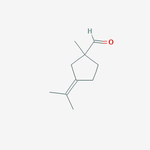 1-Methyl-3-(propan-2-ylidene)cyclopentane-1-carbaldehyde