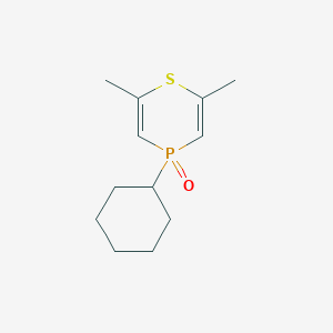 4-Cyclohexyl-2,6-dimethyl-4H-1,4lambda~5~-thiaphosphinin-4-one