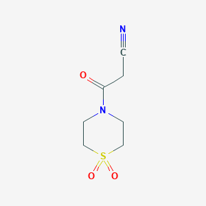 molecular formula C7H10N2O3S B1461359 3-(1,1-二氧代-1lambda6-硫代吗啉-4-基)-3-氧代丙腈 CAS No. 1154379-97-1