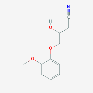 3-Hydroxy-4-(2-methoxyphenoxy)butanenitrile