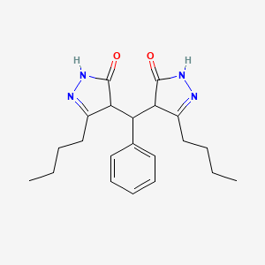 molecular formula C21H28N4O2 B14613610 4,4'-(Phenylmethylene)bis(5-butyl-2,4-dihydro-3H-pyrazol-3-one) CAS No. 60807-61-6