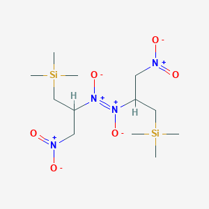 molecular formula C12H28N4O6Si2 B14613628 (E)-(1-nitro-3-trimethylsilylpropan-2-yl)-[(1-nitro-3-trimethylsilylpropan-2-yl)-oxidoazaniumylidene]-oxidoazanium 