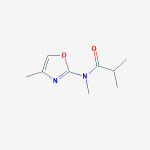 molecular formula C9H14N2O2 B14613643 N,2-Dimethyl-N-(4-methyl-1,3-oxazol-2-yl)propanamide CAS No. 57067-92-2