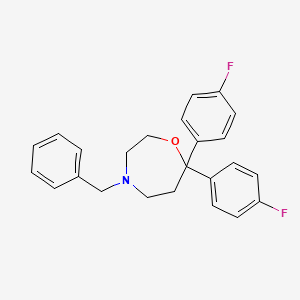 molecular formula C24H23F2NO B14613662 4-Benzyl-7,7-bis(4-fluorophenyl)-1,4-oxazepane CAS No. 60162-93-8