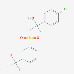 molecular formula C16H14ClF3O3S B1461372 2-(4-Chlorophenyl)-1-{[3-(trifluoromethyl)phenyl]sulfonyl}-2-propanol CAS No. 1092346-75-2