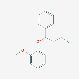 molecular formula C16H17ClO2 B14613787 1-(3-Chloro-1-phenylpropoxy)-2-methoxybenzene CAS No. 57226-60-5