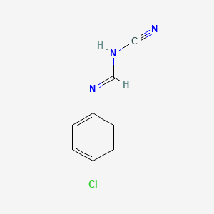 molecular formula C8H6ClN3 B14613877 Methanimidamide, N-(4-chlorophenyl)-N'-cyano- CAS No. 59425-40-0