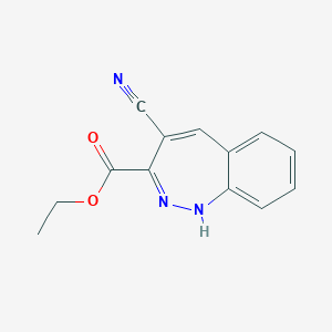 molecular formula C13H11N3O2 B14613885 1H-1,2-Benzodiazepine-3-carboxylic acid, 4-cyano-, ethyl ester CAS No. 58106-62-0