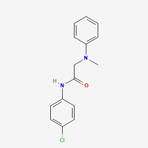 molecular formula C15H15ClN2O B14613894 Acetamide, N-(4-chlorophenyl)-2-(methylphenylamino)- CAS No. 60379-88-6