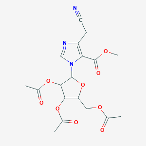 Methyl 5-(cyanomethyl)-3-[3,4-diacetyloxy-5-(acetyloxymethyl)oxolan-2-yl]imidazole-4-carboxylate