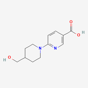 molecular formula C12H16N2O3 B1461393 6-(4-(Hydroxymethyl)piperidin-1-yl)nicotinic acid CAS No. 1094397-58-6