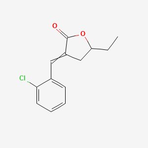 molecular formula C13H13ClO2 B14613933 3-[(2-Chlorophenyl)methylidene]-5-ethyloxolan-2-one CAS No. 57786-74-0