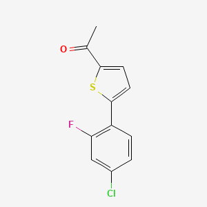 molecular formula C12H8ClFOS B1461395 1-[5-(4-Chloro-2-fluorophenyl)thiophen-2-yl]ethan-1-one CAS No. 1094282-07-1