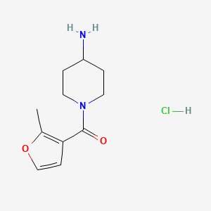 molecular formula C11H17ClN2O2 B1461396 1-(2-Methylfuran-3-carbonyl)piperidin-4-amine hydrochloride CAS No. 1171204-65-1