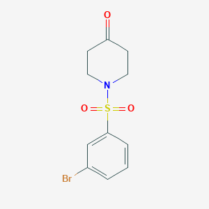 molecular formula C11H12BrNO3S B1461415 1-((3-ブロモフェニル)スルホニル)ピペリジン-4-オン CAS No. 1152584-50-3