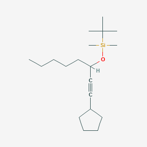 molecular formula C19H36OSi B14614161 Tert-butyl[(1-cyclopentyloct-1-YN-3-YL)oxy]dimethylsilane CAS No. 60134-84-1