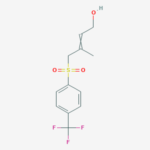 molecular formula C12H13F3O3S B14614200 3-Methyl-4-[4-(trifluoromethyl)benzene-1-sulfonyl]but-2-en-1-ol CAS No. 59830-41-0