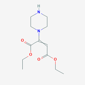 molecular formula C12H20N2O4 B14614209 Diethyl 2-(piperazin-1-yl)but-2-enedioate CAS No. 61006-53-9