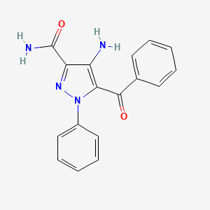 molecular formula C17H14N4O2 B14614250 4-Amino-5-benzoyl-1-phenyl-1H-pyrazole-3-carboxamide CAS No. 58838-07-6