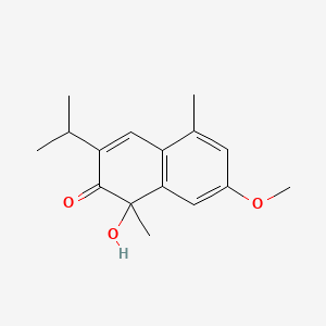 molecular formula C16H20O3 B14614287 1-Hydroxy-7-methoxy-1,5-dimethyl-3-(propan-2-yl)naphthalen-2(1h)-one CAS No. 60135-23-1