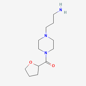 molecular formula C12H23N3O2 B1461436 (4-(3-Aminopropyl)piperazin-1-yl)(tetrahydrofuran-2-yl)methanone CAS No. 1018256-42-2
