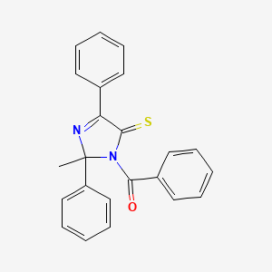 molecular formula C23H18N2OS B14614463 4H-Imidazole-4-thione, 3-benzoyl-2,3-dihydro-2-methyl-2,5-diphenyl- CAS No. 58488-77-0