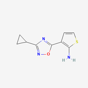 molecular formula C9H9N3OS B1461447 3-(3-Cyclopropyl-1,2,4-oxadiazol-5-yl)thiophen-2-amine CAS No. 1036491-78-7