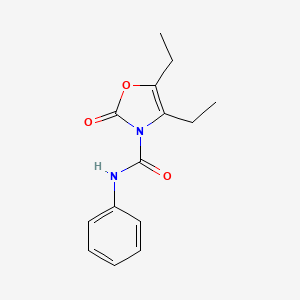 molecular formula C14H16N2O3 B14614651 4,5-Diethyl-2-oxo-N-phenyl-1,3-oxazole-3(2H)-carboxamide CAS No. 59167-81-6