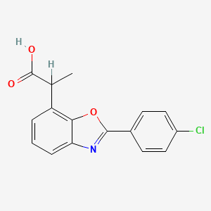 molecular formula C16H12ClNO3 B14614891 2-(4-Chlorophenyl)-alpha-methyl-7-benzoxazoleacetic acid CAS No. 58902-62-8