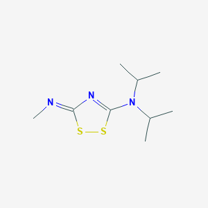 molecular formula C9H17N3S2 B14615046 3H-1,2,4-Dithiazol-5-amine, N,N-bis(1-methylethyl)-3-(methylimino)- CAS No. 58106-13-1