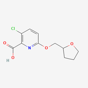 molecular formula C11H12ClNO4 B1461505 3-クロロ-6-(オキソラン-2-イルメトキシ)ピリジン-2-カルボン酸 CAS No. 1021077-51-9